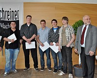 Die Teilnehmer der ersten Ranggruppe zusammen
mit den Schreiner-Präsidenten Schweiz und Luzern
